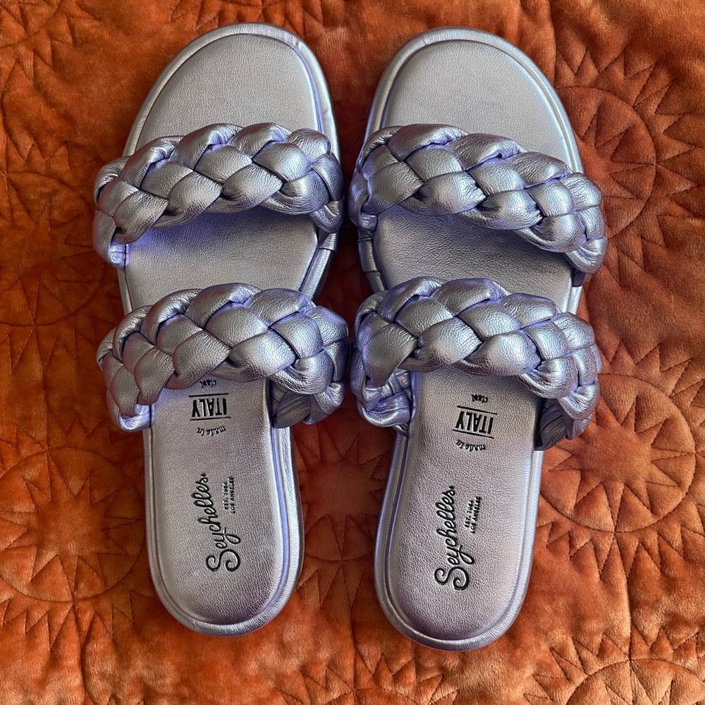 Seychelles purple Braided Slide Sandals size 8.5